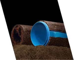 Trenchless pipe lining before and after