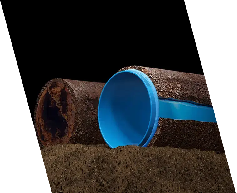 Trenchless pipe lining before and after Trenchless pipe lining before and after