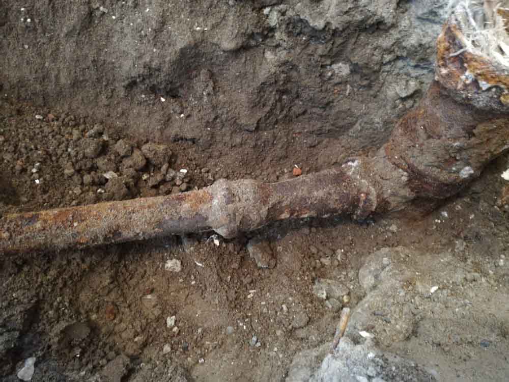 Damaged sewer pipe line