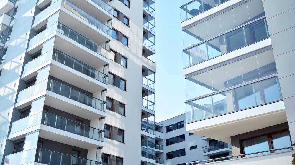 a high-rise building or condo building a high-rise building or condo building