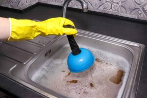 backup on a sink or drain